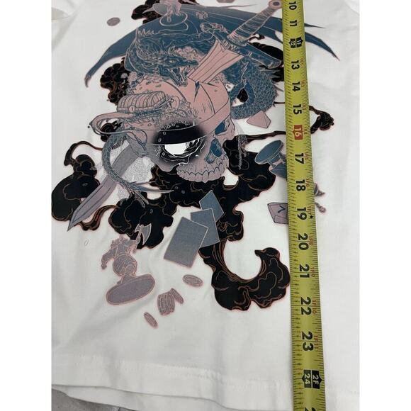 BiBi Sama T Shirt Anime Japanese Sword Skull Short Sleeve Small Cotton Spandex - Picture 6 of 6